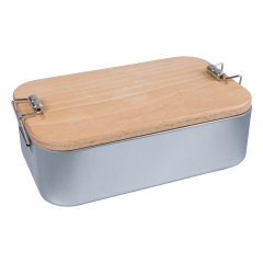 memo - Lunchbox 2in1 mit Buchenholzdeckel - 1 Stück
