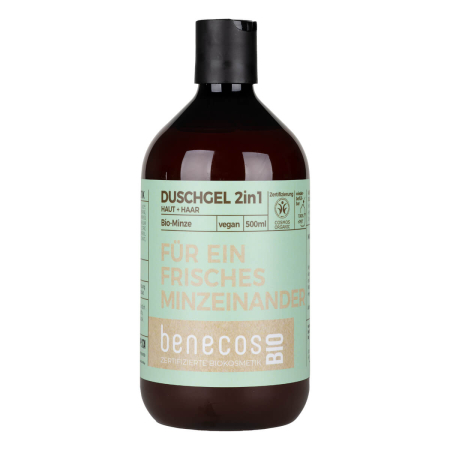 benecos - Duschgel 2in1 Minze Haut & Haar bio - 500 ml