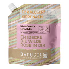 benecos - Duschgel BIO-Wildrose Nachfüllbeutel - 500 ml