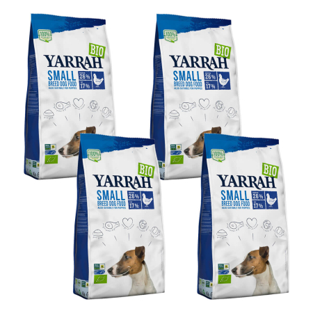 Yarrah - Trockenfutter mit Huhn für kleine Hunde-Rassen bio - 2 kg - 4er Pack