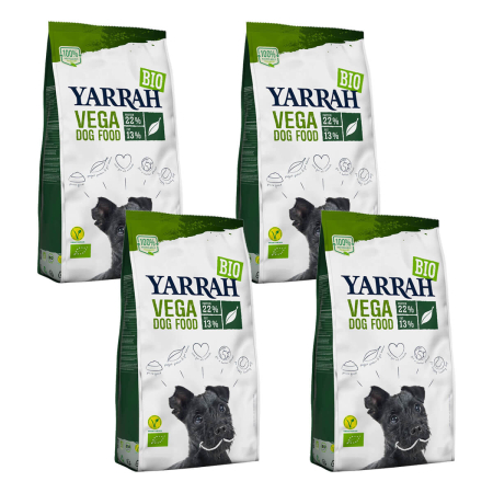 Yarrah - Trockenfutter vegetarisch für erwachsene Hunde bio - 2 kg - 4er Pack