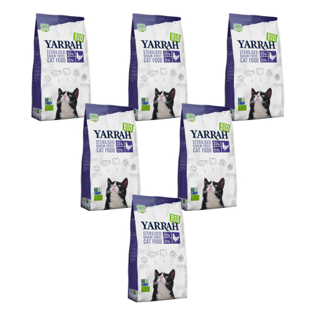 Yarrah - Trockenfutter für sterilisierte Katzen bio - 700 g - 6er Pack