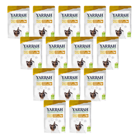 Yarrah - Katzenfutter Pouchbag Filets mit Huhn in Soße bio - 85 g - 14er Pack