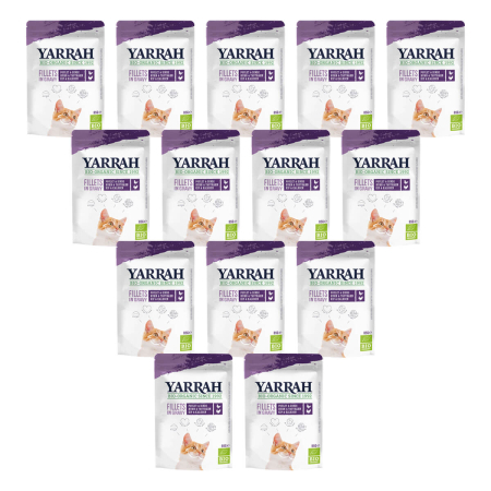 Yarrah - Katzenfutter Pouchbag Filets mit Truthahn in Soße bio - 85 g - 14er Pack