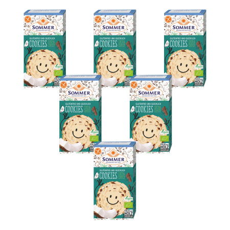 Sommer - Glutenfrei und Glücklich Cookies Coco & Choco - 125 g - 6er Pack