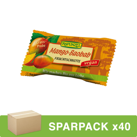 Rapunzel - Fruchtschnitte Mango-Baobab - 13 g - 40er Pack