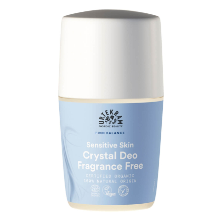 Urtekram - Fragrance Free Sensitive Skin Crystal Deo Roll On - 50 ml