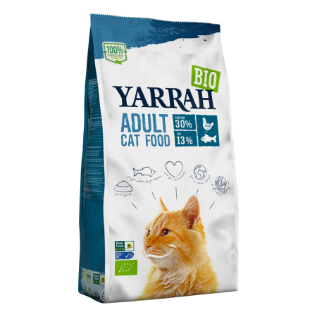 Yarrah - Trockenfutter mit Huhn & Fisch für Katzen bio - 10 kg