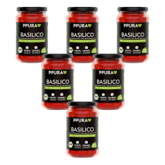 PPURA - Sugo Tomatensauce BASILICO bio - 340 g - 6er Pack