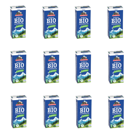 Berchtesgadener Land - Haltbare Alpenmilch 1,5% fett laktosefrei bio - 1 l - 12er Pack