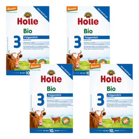 Holle - Folgemilch 3 bio - 600 g - 4er Pack
