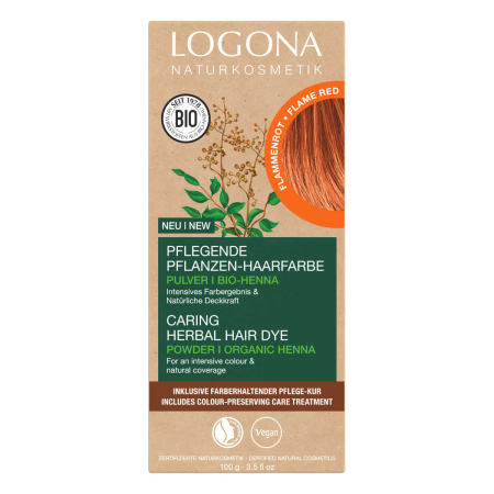 Logona - Pflanzen Haarfarbe Pulver Flammenrot - 100 g